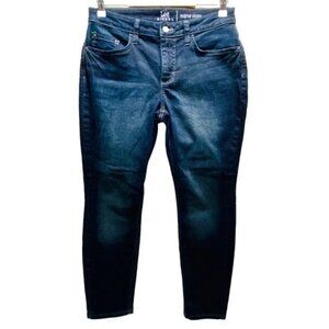 Lee Riders Jeans Women's 10P Dark Blue Midrise Skinny 5 Pocket Stretch Denim GUC